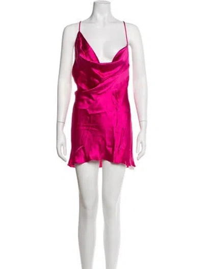 Pre-owned Y/project Cowl Neck Mini Dress In Pink