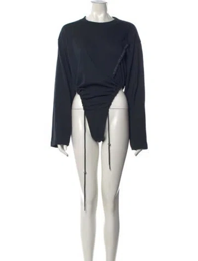 Pre-owned Y/project Crew Neck Long Sleeve Bodysuit In Blue
