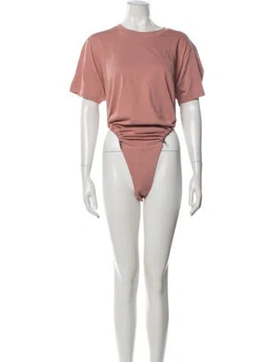 Pre-owned Y/project Crew Neck Short Sleeve Bodysuit In Pink