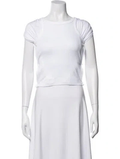 Pre-owned Y/project Crew Neck Short Sleeve Crop Top W/ Tags In White