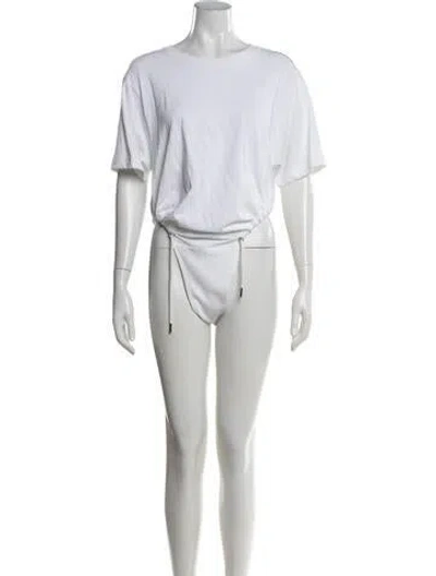 Pre-owned Y/project Crew Neck Short Sleeve Crop Top W/ Tags In White