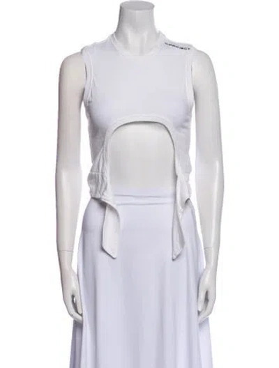 Pre-owned Y/project Crew Neck Sleeveless Crop Top In White