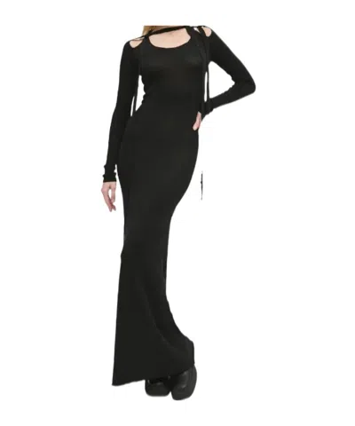 Y/project Cut-out Tie Maxi Dress In Black
