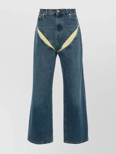 Y/PROJECT DENIM JEANS FEATURING CUT-OUT DETAILING