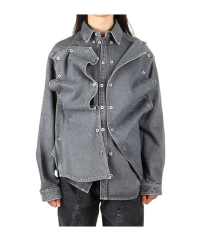 Y/project Denim Shirt In Gray