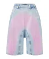 Y/project Denim Shorts With Belt Loops In Multi