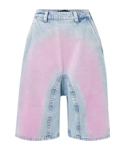 Y/project Denim Shorts With Belt Loops In Multi
