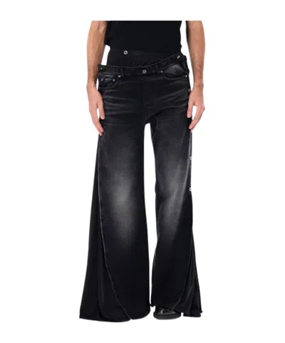 Y/project Denim Trousers With Belt Loops In Black