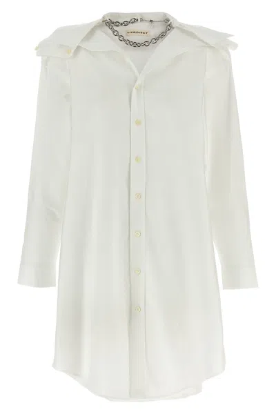 Y/project Dress 'evergreen Chain' In Bianco