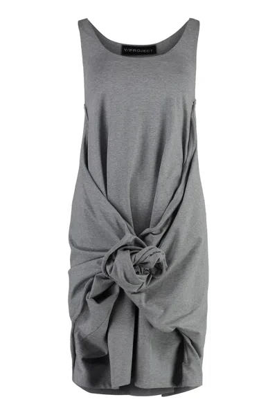 Y/project Knot Front Detail Mini Dress For Women In Gray
