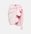 Y/project Embroidered Cotton Terry Miniskirt In Pink