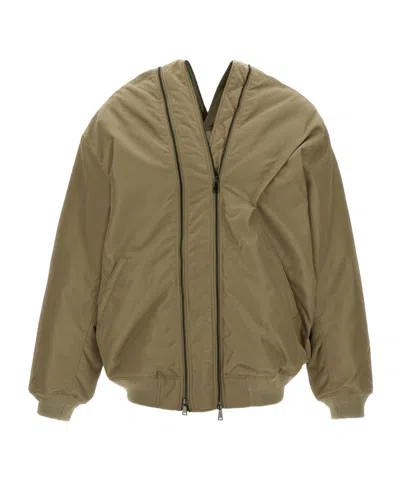 Y/project Embroidered Logo Casual Jacket In Brown