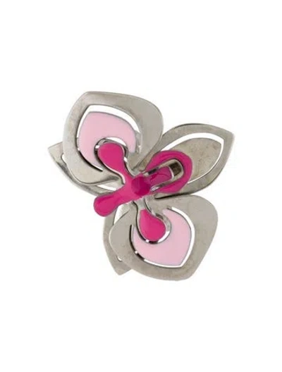 Pre-owned Y/project Enamel Orchid Single Ear Cuff In Pink