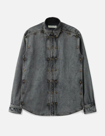 Y/project Evergreen Denim Jacket In Gray
