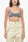 Y/project Faded Effect Bralette Top With Invisible Straps And Open Bac In Gray