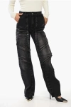 Y/project Faded Effect Carpenter Jeans With Detachable Patches 22cm In Black