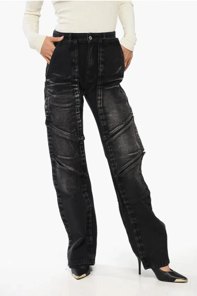 Y/project Faded Effect Carpenter Jeans With Detachable Patches 22cm In Black