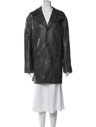 Pre-owned Y/project Faux Leather Trench Coat In Multi