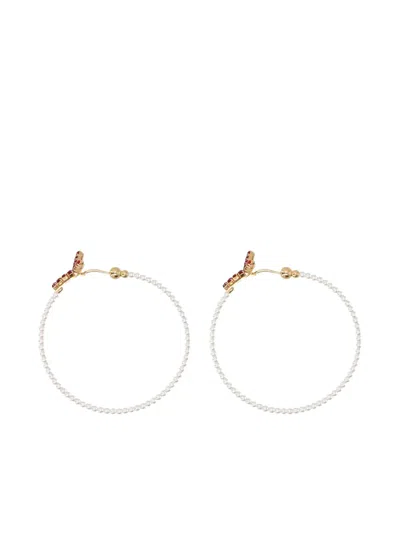 Y/project Faux-pearl Hoop Earrings In Gold