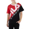 Y/project Fila Clip Shoulder Cotton T-shirt In Black