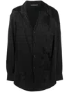 Y/project Floral-print Satin Shirt In Schwarz
