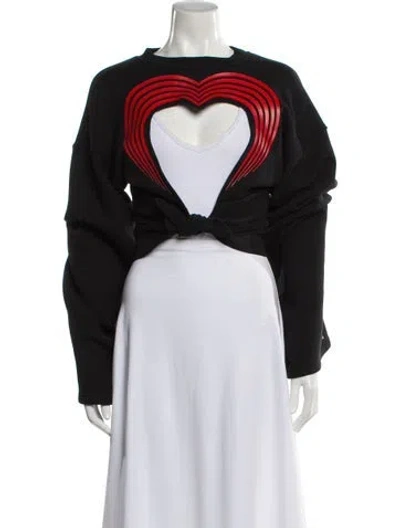 Pre-owned Y/project Graphic Print Crew Neck Crop Top In Black