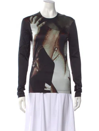 Pre-owned Y/project Graphic Print Crew Neck Top In Black