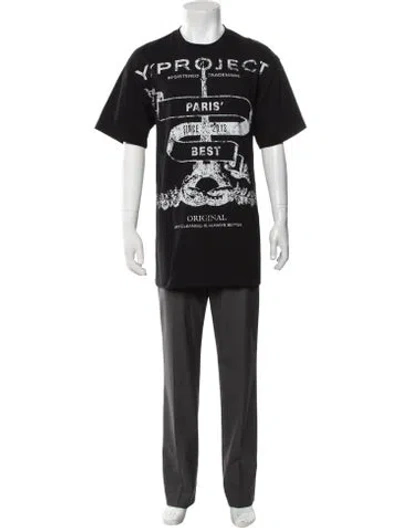 Pre-owned Y/project Graphic Print Crew Neck T-shirt In Black