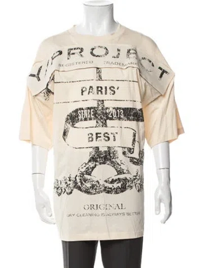 Pre-owned Y/project Graphic Print Crew Neck T-shirt In Neutrals