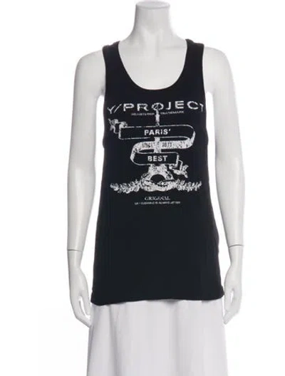 Pre-owned Y/project Graphic Print Scoop Neck Top In Black