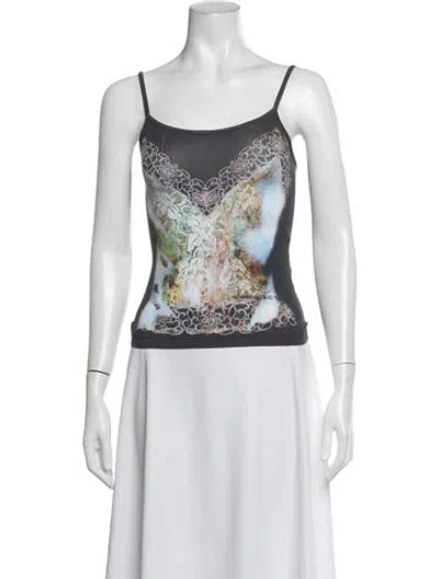 Pre-owned Y/project Graphic Print Scoop Neck Top In Pink