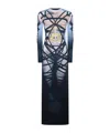Y/project Jpg Bondage Jersey Long Dress In Blue