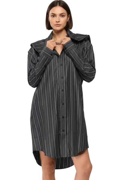 Y/project Striped Pinstripe Shirt Maxi Dress In Multi