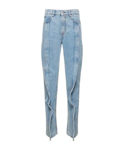 Y/project High-rise Pleated Jeans Pants In Blue