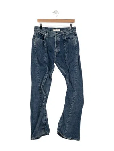Pre-owned Y/project High-rise Flared Jeans In Blue