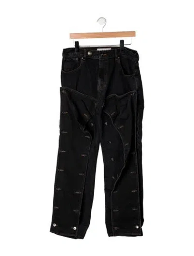 Pre-owned Y/project High-rise Straight Leg Jeans In Black