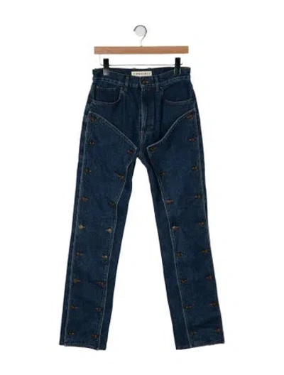 Pre-owned Y/project High-rise Straight Leg Jeans In Blue