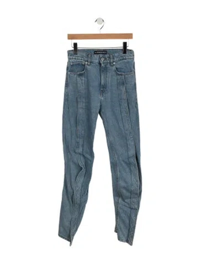 Pre-owned Y/project High-rise Straight Leg Jeans In Blue