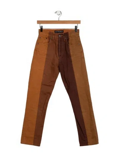 Pre-owned Y/project High-rise Straight Leg Jeans In Brown