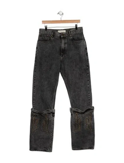 Pre-owned Y/project High-rise Straight Leg Jeans In Grey