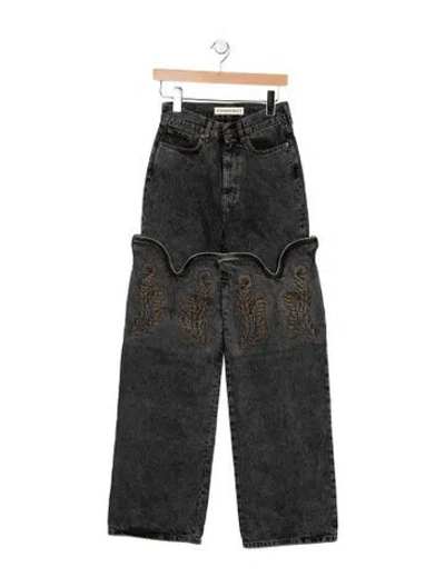 Pre-owned Y/project High-rise Straight Leg Jeans In Grey