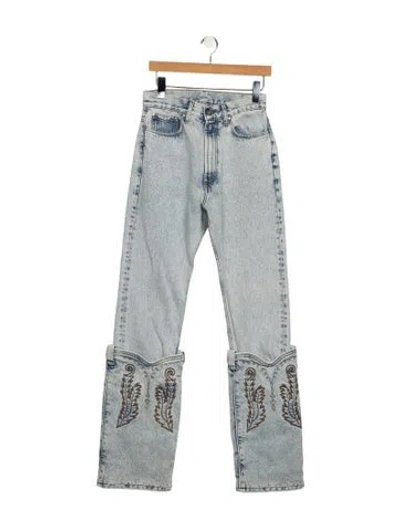 Pre-owned Y/project High-rise Wide Leg Jeans In Blue