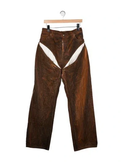 Pre-owned Y/project High-rise Wide Leg Jeans In Brown