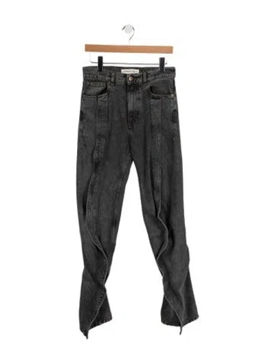 Pre-owned Y/project High-rise Wide Leg Jeans In Gray