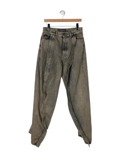Pre-owned Y/project High-rise Wide Leg Jeans In Green