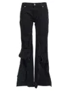 Y/project Leather Patch Belt Loop Distressed Jeans In Blue