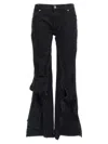 Y/project Leather Patch Belt Loop Distressed Jeans In Black