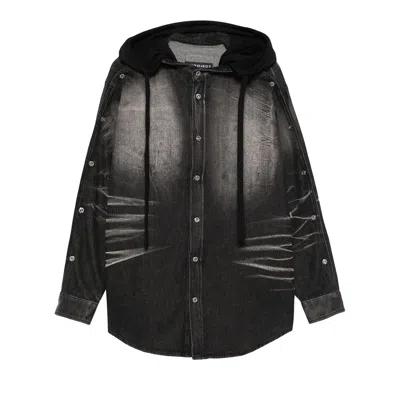 Pre-owned Y/project Insert Hood Denim Shirt 'black' | Men's Size M