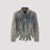 Y/project Tudor Zip Denim Jacket In Blue