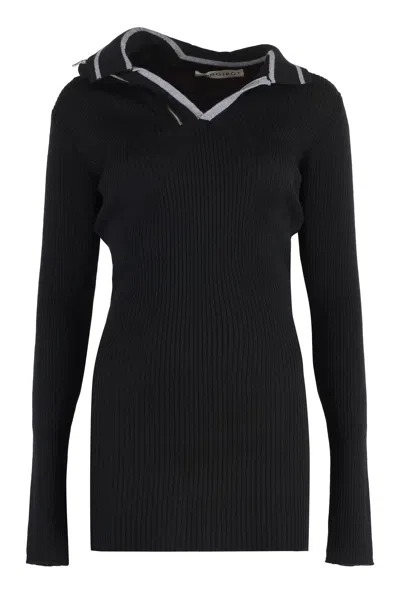 Y/project Knitted Dress In Black